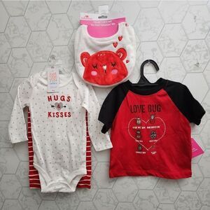 Nwt Valentine's Day Baby Boy's Clothes Bundle, Size 9-12 months